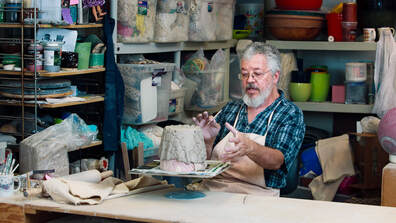 Austin pottery artist Rick Van Dyke