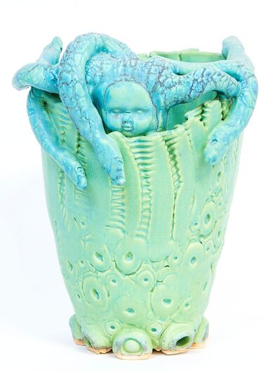 Artist made ceramic vase by Rick Van Dyke